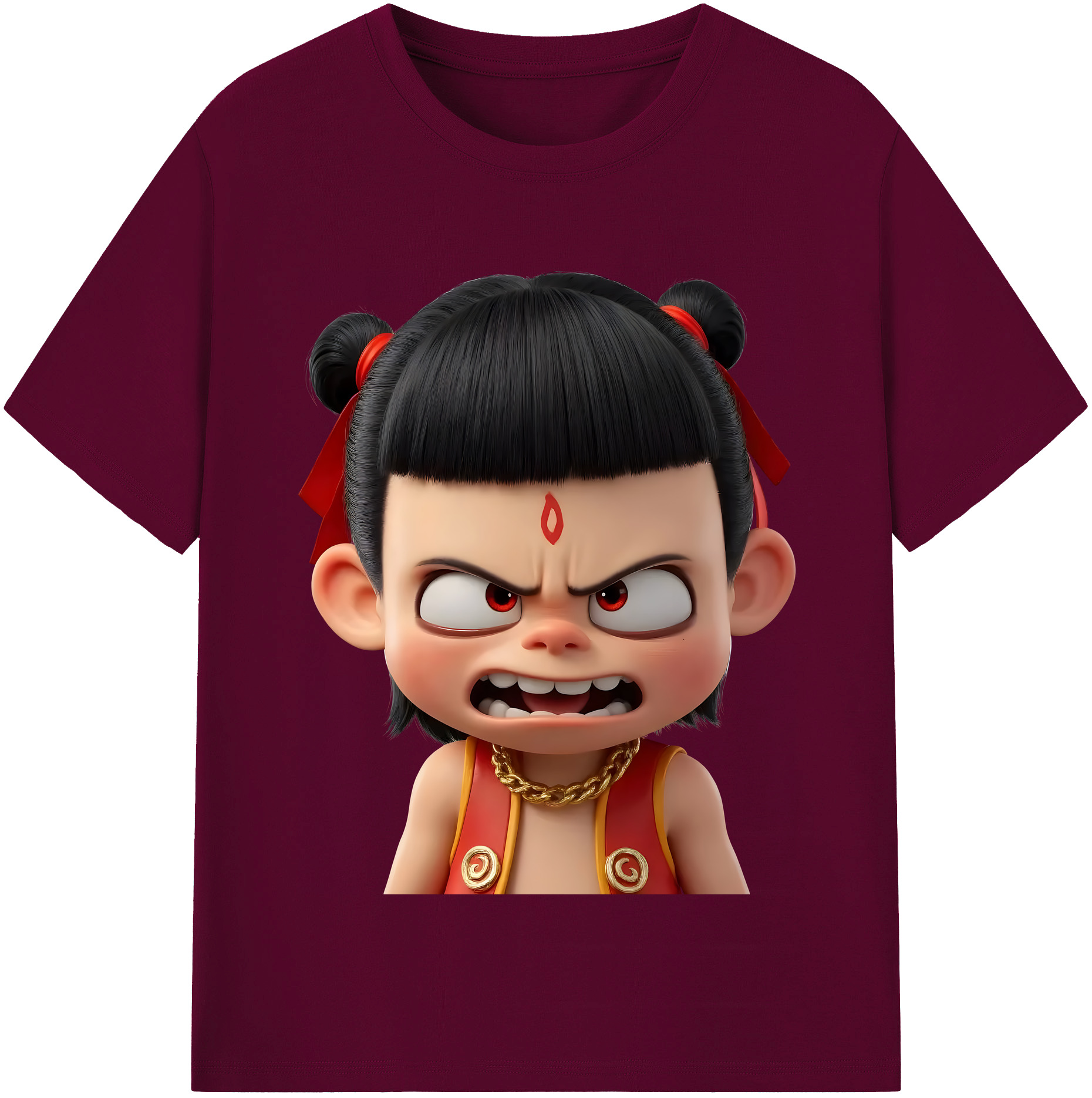 （画像用） Ne Zha 2 ナタ 魔童の大暴れ レディースカジュアルプリントTシャツ（綿100％）